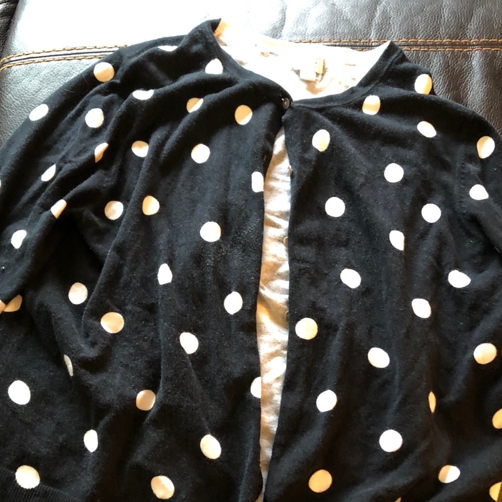 XXL black and white polka dot cardigan